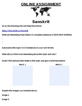 assignment word in sanskrit