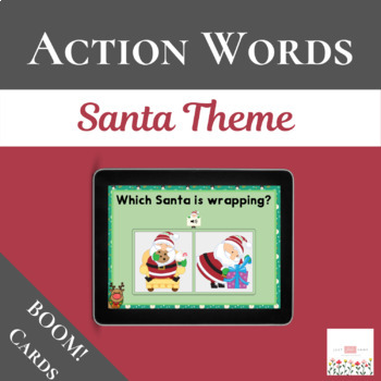 Preview of Santa Action Words with Boom Cards™ | Digital