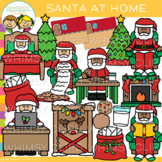 Santa At Home Christmas Clip Art