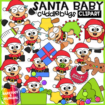 Preview of Santa Baby Clipart | Cuddlebugs Collection | Cute Christmas Clipart