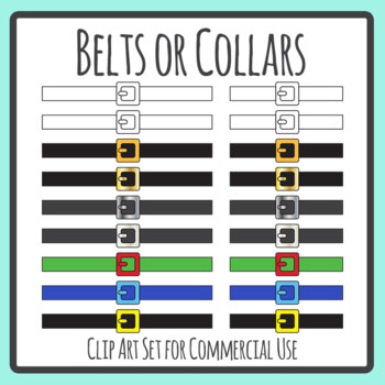 Santa Belts Clothes or Pet Collars Clip Art / Clipart Commercial Use