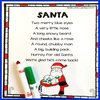 Preview of Santa - Christmas Poem for Kids
