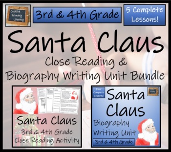 Preview of Santa Claus Close Reading & Biography Bundle | 3rd Grade & 4th Grade