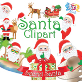 Santa Claus Clipart, Secret Santa, Commercial, Personal Use