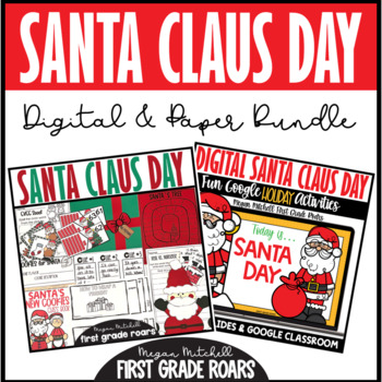 Preview of Santa Claus Day Digital & Paper Holiday Christmas Theme Day Bundle