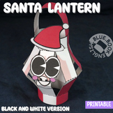 Santa Claus Lantern Craft- Coloring Printable, Christmas D