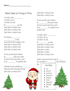 Santa Claus is Coming to Town-Christmas Song-Intensive English-ESL