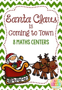 Preview of Santa Claus is Coming to Town Christmas- 8 Math Centers