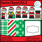 Santa Clipart Kit 2 (clipart, digital papers, border & label)