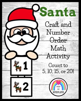 Preview of Santa Craft Activity: Counting Math Center for Christmas