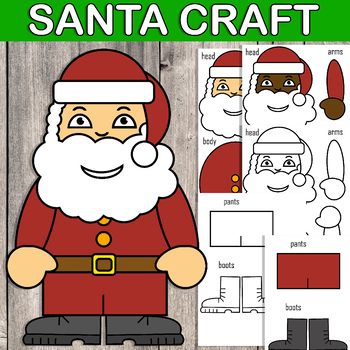 Santa Craft / Christmas Activity by Hope Learning ESL | TPT