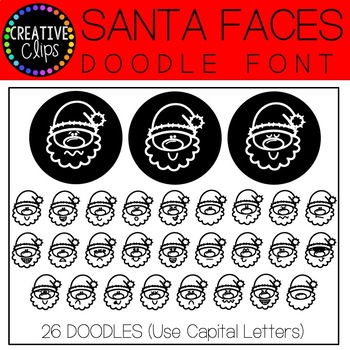 Preview of Santa Faces DOODLE FONT {Christmas Font}
