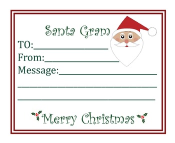 Santa Gram by Lin's Clips | Teachers Pay Teachers