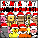Santa Hat Animals Clip Art