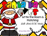 Santa Hat CVC Write the Room Matching Christmas File Folde