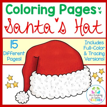 Preview of Santa Hat Coloring Page DOLLAR DEAL!