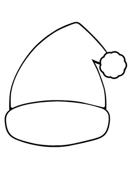Preview of Santa Hat Template Outline Christmas Name Craft Santa Hat Coloring Page FREEBIE