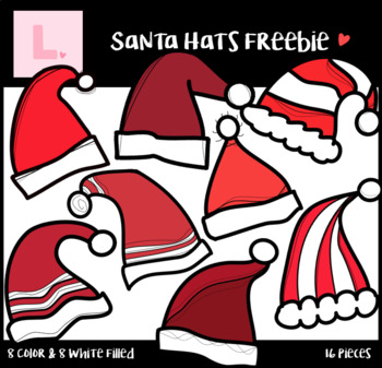 Preview of Santa Hats Clipart / Christmas Clipart / Holiday Clipart