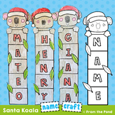 Santa Koala Name Craft for Christmas