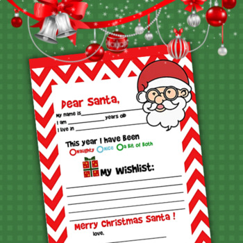 Santa Letter, Letter To Santa Christmas, Kids Letter To Santa 