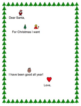 Preview of Santa Letter Prompt for Students with Autism