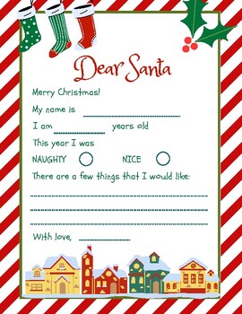 Santa Letter Template by Second Grade is Sweet | TPT
