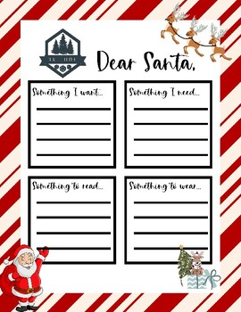 Santa Letters Writing Letters Tracing by Instaprint Teacher | TPT