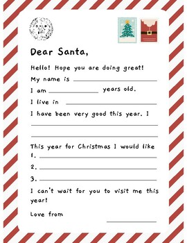 Santa Letter Younger Child by Annaleigh Home | TPT