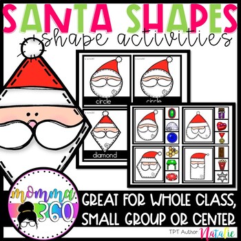 Preview of 2D Shape Activities| 2D Shape Posters| 2D Shape Games| Santa Math Activities