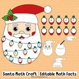 Santa Math Craft Beard Activities Christmas Lights Bulleti
