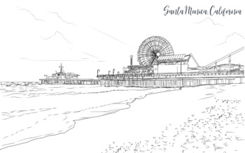 Preview of Santa Monica Coloring Page