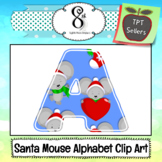Santa Mouse Alphabet and Number Clip Art