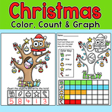 Color, Count and Graph Christmas Math Worksheets