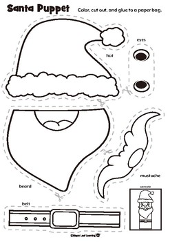 Santa Puppet Christmas Craft by Maple Leaf Learning | TpT