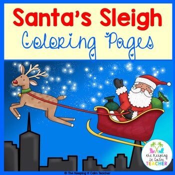 Preview of Santa Sleigh Coloring Page DOLLAR DEAL!