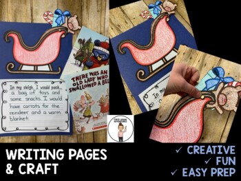 Preview of Santa Sleigh Craft & Writing (Moveable Craft!)