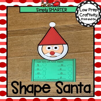 Preview of Santa Themed Cut and Paste Shape Math Craftivity