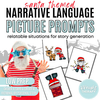 Preview of Santa Themed Picture Story Prompts for Narrative Generation | Language Speech