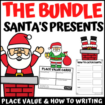 Preview of Santa Writing & Place Value Craft Bundle
