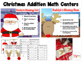Santa and Reindeer Addition Math Centers