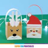 Santa and Reindeer printable baskets