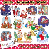 Santa around the World Clip art