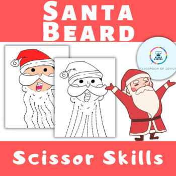 Christmas Scissor Skills - Santa's Beard Cutting Worksheets - Fine Motor  Skills