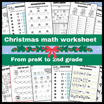 Preview of Santa math , christmas math activities, christmas addition and subtraction, math