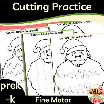 Scissors Skills Christmas Scissors Practice Cards, Santa's beard, Elves  Haircut