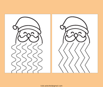 Scissors Skills - Christmas Scissors Practice - Give Santa's Beard