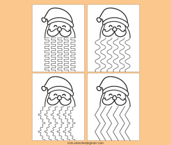 Christmas Scissor Skills - Santa's Beard Cutting Worksheets – Kids