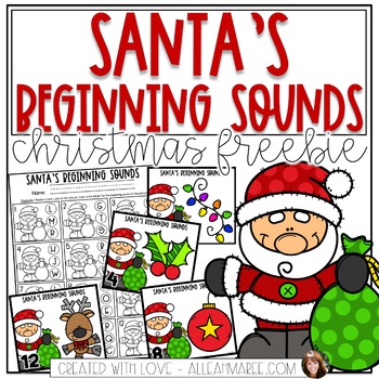 Preview of Santa's Beginning Sounds Christmas Freebie