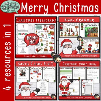 Preview of Christmas Activities ESL Unit Resources Bundle