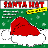 Santa's Hat Christmas Crown Craft - Printer Ready and Easy To Cut